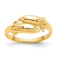 thumbnail image 1 of Diamond2Deal 14K Yellow Gold Double Dolphin Ring for Women Size 6, 1 of 7