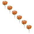 thumbnail image 2 of Simulated Autumn Orange Flowers,artificial flowers,1 Faux Mums for Outdoor Artificial Flower with Stems Bouquet Fake Plants Bulk UV Resistant Plastic No Fade Wedding Fall Garden Home Window Decor, 2 of 5