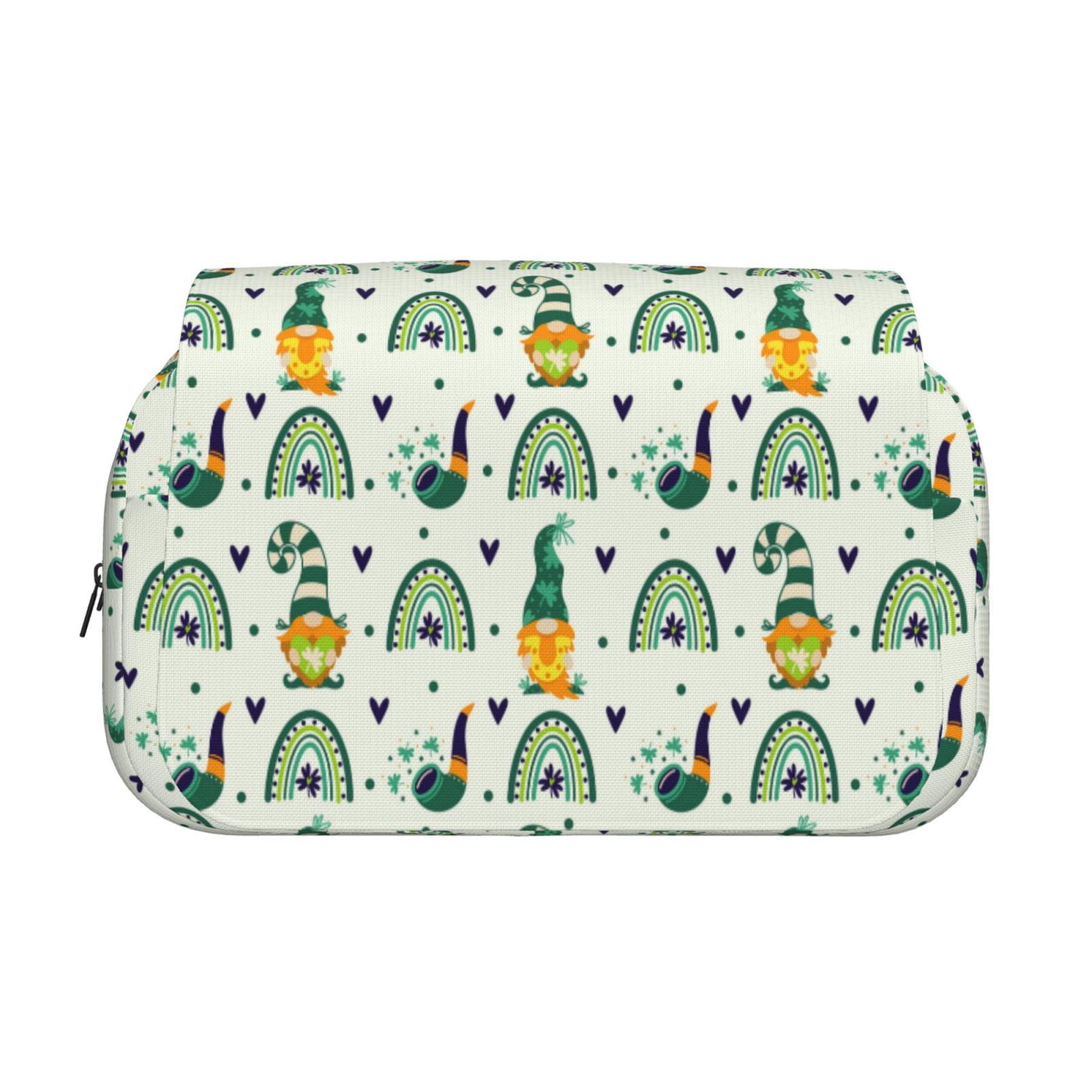 Rateoe St. Patrick's day Pattern Double Clamshell Pen Case, Storage Organizer with Two Zipper Compartments– Holds Up to 50 Pencils & Pens