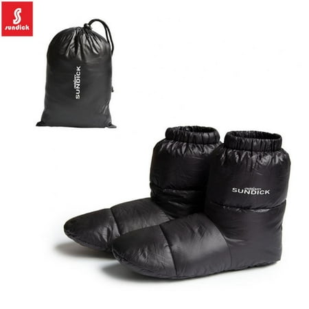 

Down Booties Goose Down Socks Slippers Outdoor Indoor Tent Warm Soft Boots for Men and Women with Storage Bag