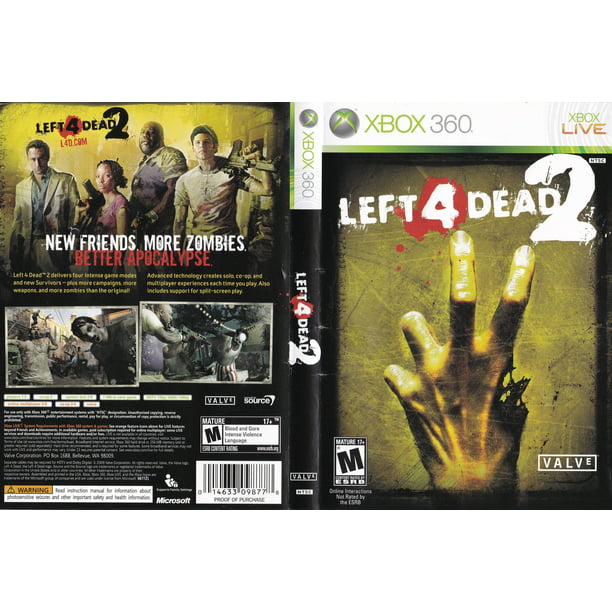 Onbepaald Tijdens ~ vrouw Left 4 Dead 2 Xbox 360 - Walmart.com