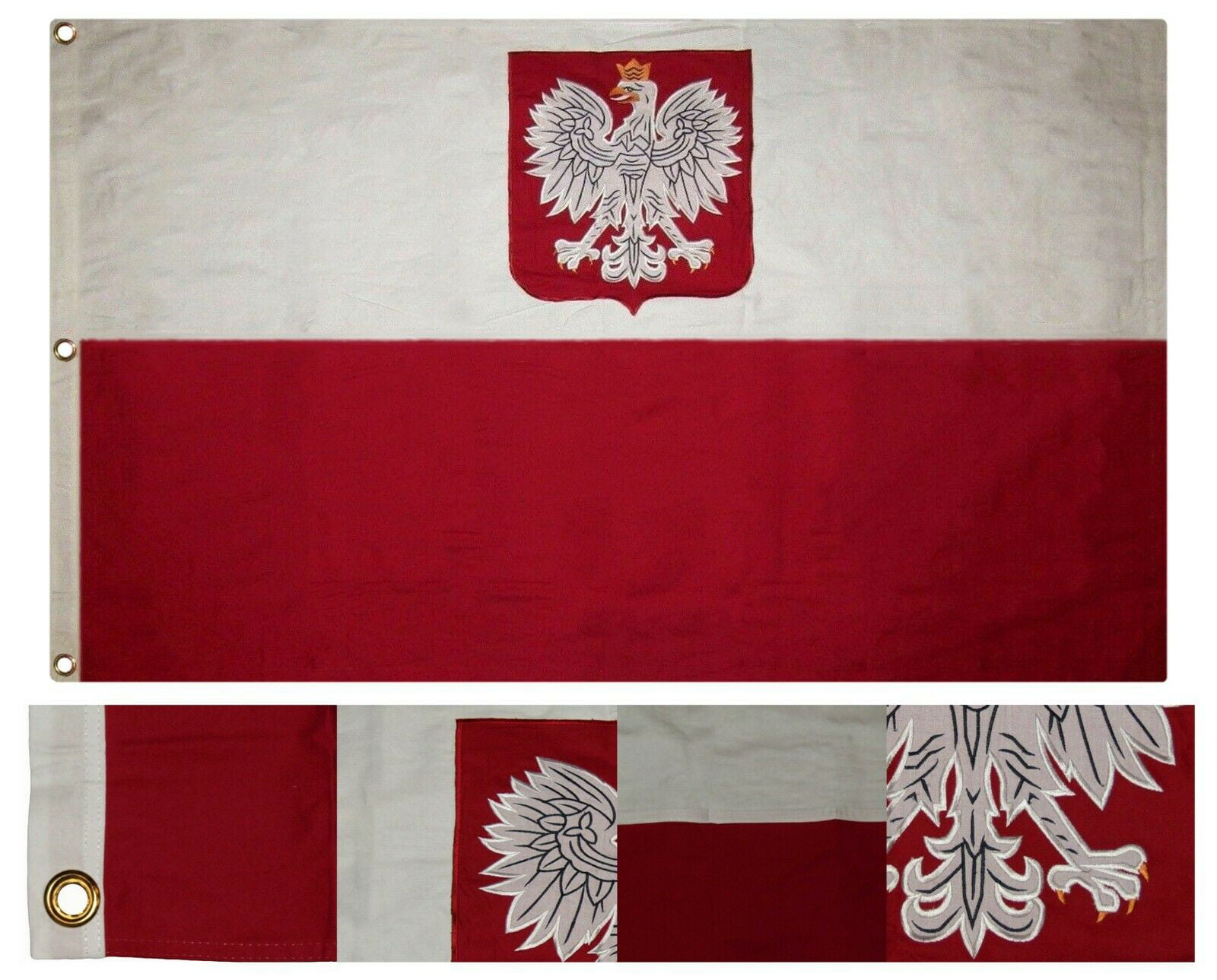 3x5 St George's Cross 100% Cotton Premium Embroidered Flag 3'x5' 3 Clips 