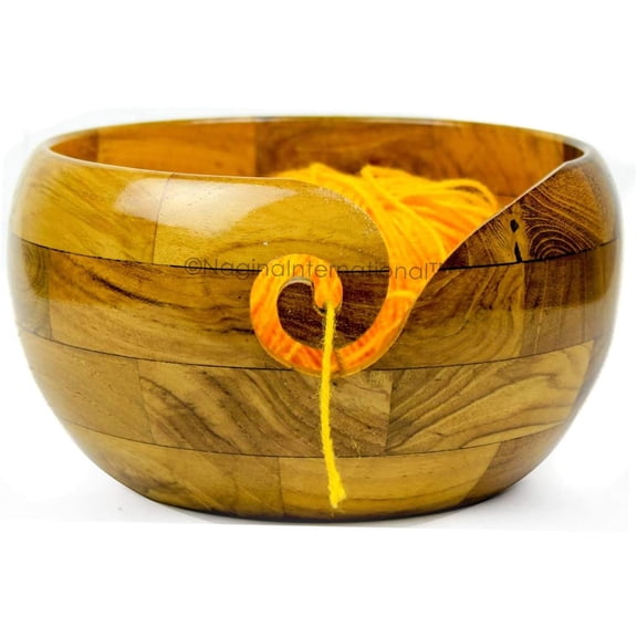 Yarn Bowl Mahogany Wood - (Large) - 7 x 7 x 4 Inches