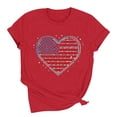 thumbnail image 4 of Mifsaly Womens Crewneck Short Sleeve Tops Summer Casual Rhinestone Heart Graphic T Shirts Loose Fit Dressy Daily Wear Sparkly Patriotic Fashion Tees L, 4 of 6