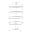 thumbnail image 2 of Baohd Round Rotating Earrings Stand Holder Metal Stud Earring Display Rack 4 Layer Desktop Jewelry Hanger White, 2 of 6