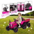 thumbnail image 4 of Xuanlur 24V Ride on Toy for Big Kids, 24V Ride on Tractor w/Remote Control, 400W Motor, Kids Electric Vehicles Ride On Tractor Car for Ages 3+, USB,LED light, Bluetooth,3 Speed Adjustable(Rose Red), 4 of 7