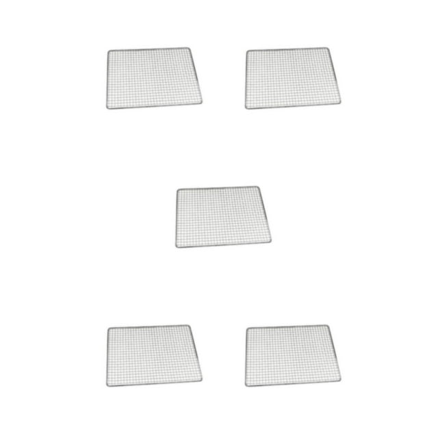 relayinert Stainless Steel Barbecue Grille Welded Washable Portable Rectangular Anti-rust Hiking Grill Mesh Net Accessories 50x38cm 5Set