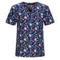 thumbnail image 5 of Ropa de lavado con estampado de dibujos animados, ropa de mano con cepillo, ropa de enfermera, camiseta de manga corta con cuello en V para mujer, ropa quirúrgica, ropa de trabajo para hombres, 5 of 5