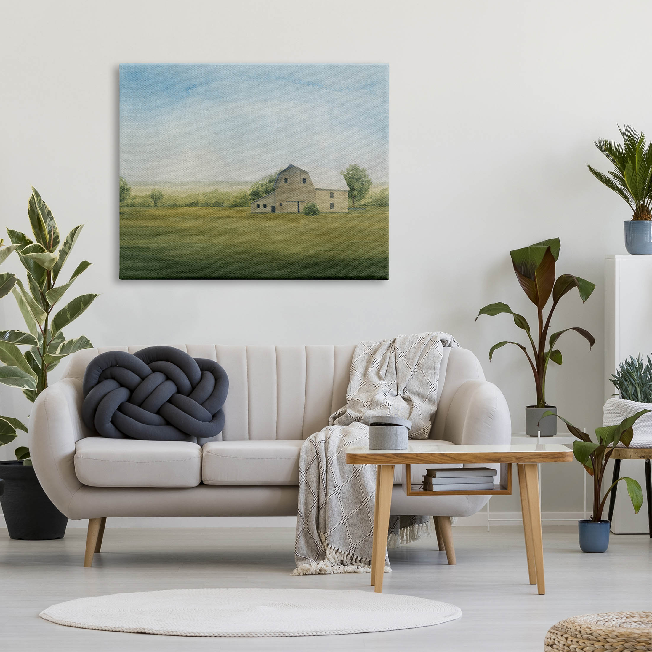 Stupell Industries Countryside Grassland Barn Painting Gallery Wrapped Canvas Print Wall Art, Design by Grace Popp