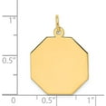 thumbnail image 2 of Solid 14k Yellow Gold Plain .009 Gauge Engravable Octagonal Disc Charm - 25mm, 2 of 4