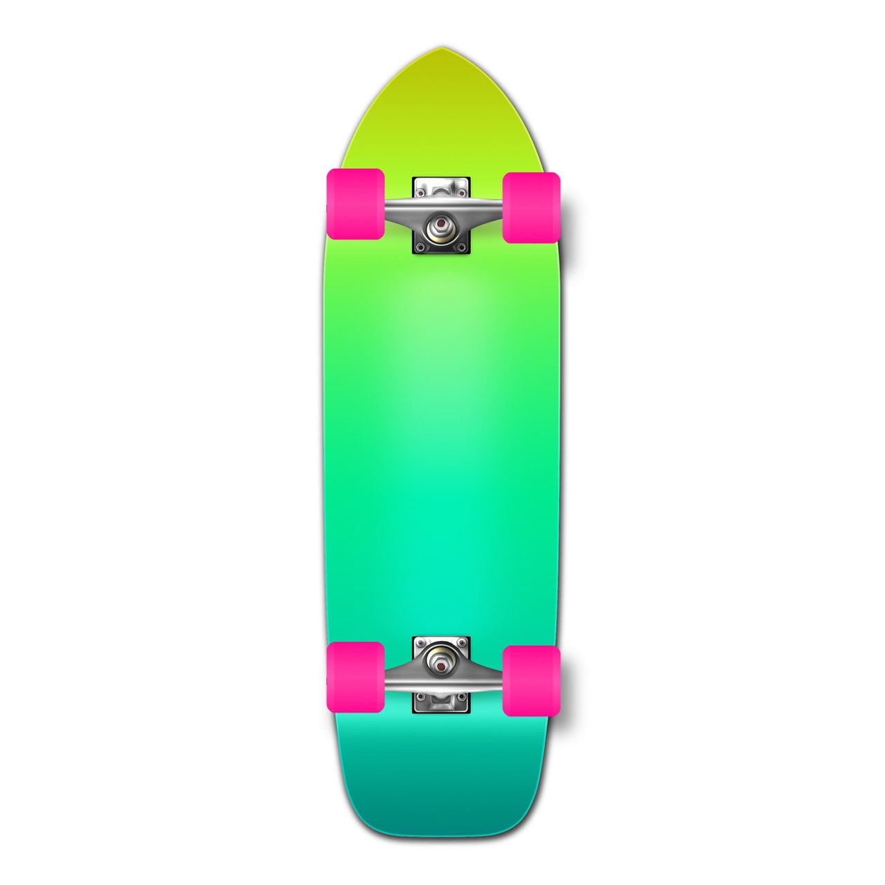 Yocaher Kicktail Longboard Complete Gradient Green 653391933619