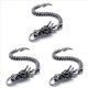 thumbnail image 1 of 3X Pulsera de Joyeria de Hombre, Dragon de Acero Inoxidable, Motorista, Negro Plata, 1 of 3