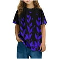 thumbnail image 2 of Frwgonr Girls T-shirts Short Sleeve T Shirts Kids Summer Tops Crewneck Basic Graphic Tees 3T-14, Purple, 2 of 6