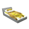 thumbnail image 2 of Ambesonne Vintage Fitted Sheet & Pillow Sham Set, Retro Car Splash, Twin, Green Mustard, 2 of 2