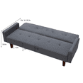 thumbnail image 3 of 74.8” Convertible Sofa Bed Modern Linen Sofa Couch with Armrest, Adjustable Back, Wood Frame for Small Space Living Room Furniture, Dark Grey, 3 of 11