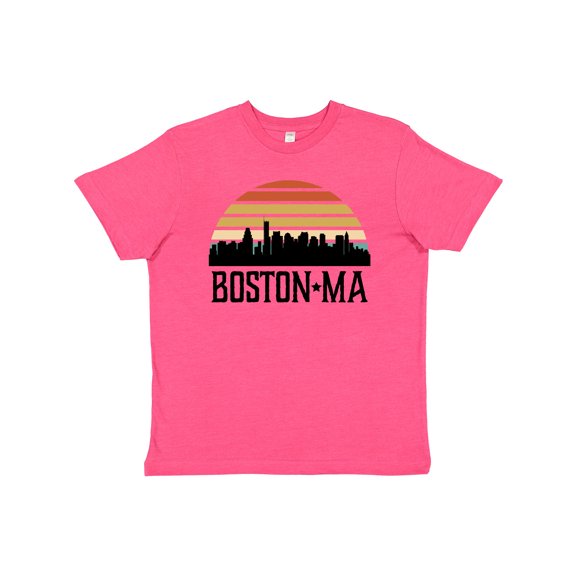 Inktastic Boston Massachusetts Skyline Sunset Youth T-Shirt