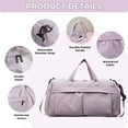 thumbnail image 5 of Madiva Sports Duffle Bags for Women Men, Travel Duffle Bags Weekenders with Shoe Compartment, Carry On  Overnight Bags for Plane, Light Purple., 5 of 7