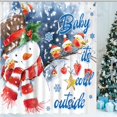 thumbnail image 2 of Christmas Snowman Shower Curtains, Winter Buffalo Check Plaid Snowman Xmas Tree Bird Snowflake Holiday Snowy Bathroom Shower Curtain Set with 12 Hooks 72 x 72 inch, Machine Washable Bath Decor, 2 of 5