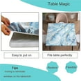 thumbnail image 3 of Elastic Edge Fitted Card Table Cover, Marble Pattern Printed on Elastic Polyester Table Cover, for Family Party and Patio Decoration, Fit for 34" x 34"Square Table, 3 of 5