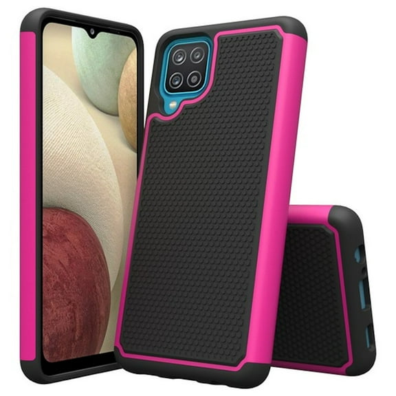 TotalDefense Hybrid Case for Samsung Galaxy A12 - Hot Pink
