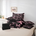 thumbnail image 6 of jejeloiu Cartoon Bow Knot 7-Piece Twin Bedding Sets,Pink Black Bowknot Bedding Comforter Set For Girl Reversible, 6 of 8
