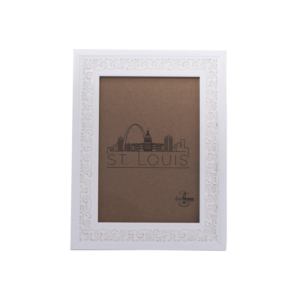 5x7 Picture Frame Ornate White Mount the Photo on the Wall or Display