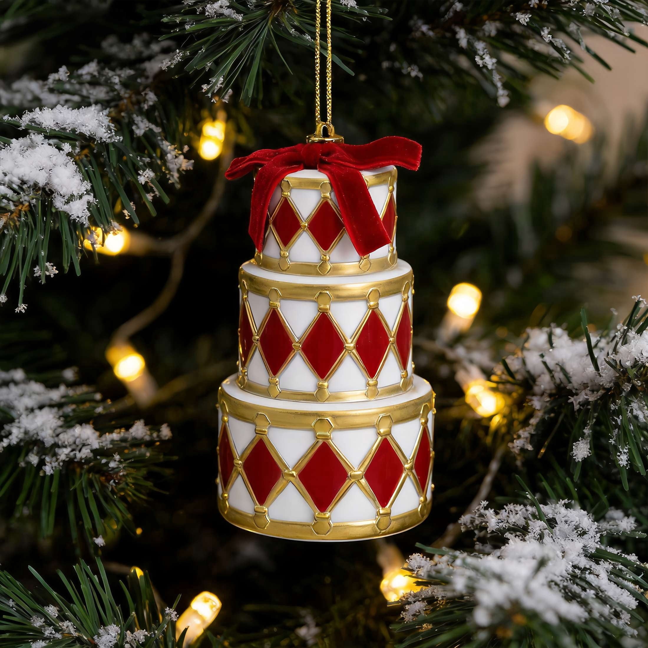 Red/White/Gold Drum Stack Christmas Ornament, 5.5", by Holiday Time