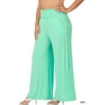 thumbnail image 3 of Zenana Women & Plus Smocked Wide Waistband Flared Bottom Casual Lounge Gaucho Pants, 3 of 4