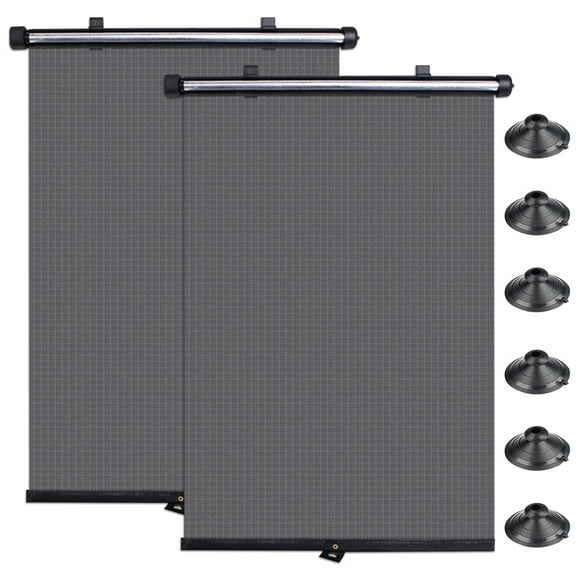 2PCS 17.7X15.7 Inch Retractable Car Window Sun Shade Roller Blind Screen Protector Sun-shading Visor for Baby Kids