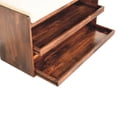 Mango Wood Shoe Rack With Mud Linen And Pull Out Organizers Walnut ...