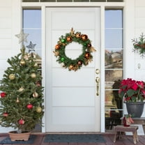 Northlight 24" Unlit Green Foliage and Copper Ornaments Christmas Wreath