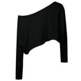 thumbnail image 6 of Lixiuxyad Women's One Shoulder Loose Fitting Long Sleeved T Shirt As A Base Layer Tshirts Trendy,Black L, 6 of 6