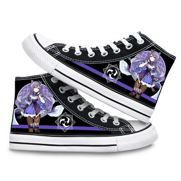 Zapatos de lona Genshin Impact, zapatillas altas, disfraz de Cosplay con estampado 3D para niños y niñas, zapatos Kawaii, regalos de Anime para niñosL35 Deng Xun unisex
