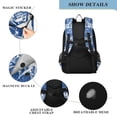 thumbnail image 4 of FORMRS Unisex School Backpack 17" Student Travel Bag with Laptop Compartment, Blue Garden Pattern, 4 of 7