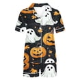 thumbnail image 5 of Lopecy-Sta Halloween Pajama Sets for Women 2 Piece Ghost Pumpkin Print Shirts and Shorts Set Button Down Short Sleeve Sleepwear, 5 of 8