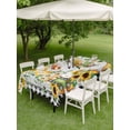 thumbnail image 4 of Outdoor Tablecloths with Umbrella Hole & Zipper, Sunflower Gnomes Tablecloth Rectangle 60x84 Inch, Spring Farmhouse Daisy Leaf Wooden Grain Waterproof Table Cloth, Patio/Pool/Picnic Table Covers, 4 of 8