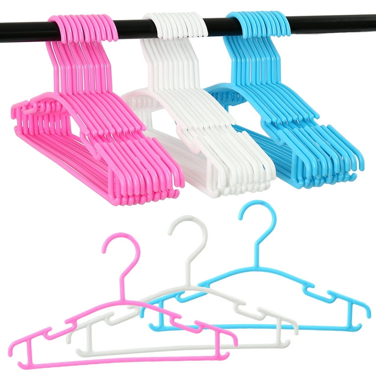 Plastic Kids Clothes Hanger 10 Pack Blue Pink Strong Reliable Plastic  Hangers