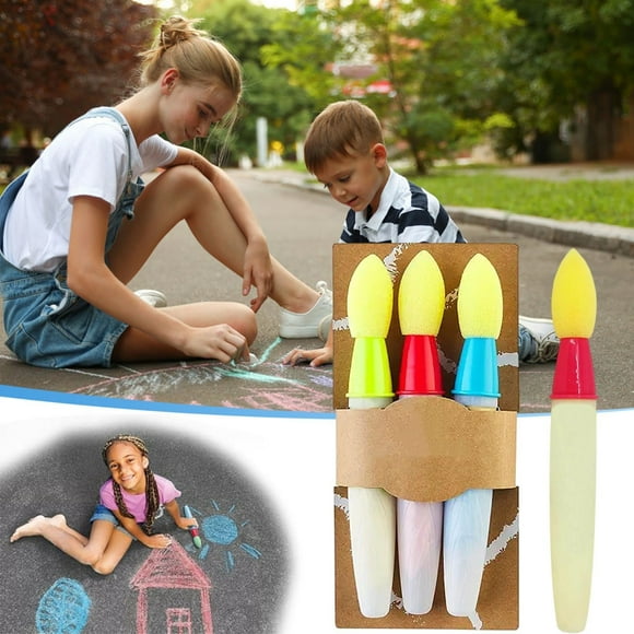 Sidewalk Chalk Paint Brush Red/Green/Blue Paint Brush Chalk Set