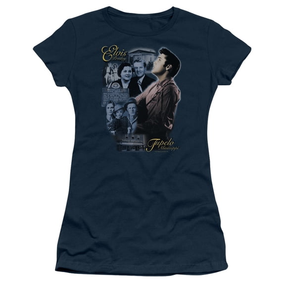 Elvis Presley - Tupelo - Juniors Teen Girls Cap Sleeve Shirt - Medium