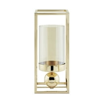 Danya B. Luna Warm Gold Tinted Glass Large Hurricane Candle Holder