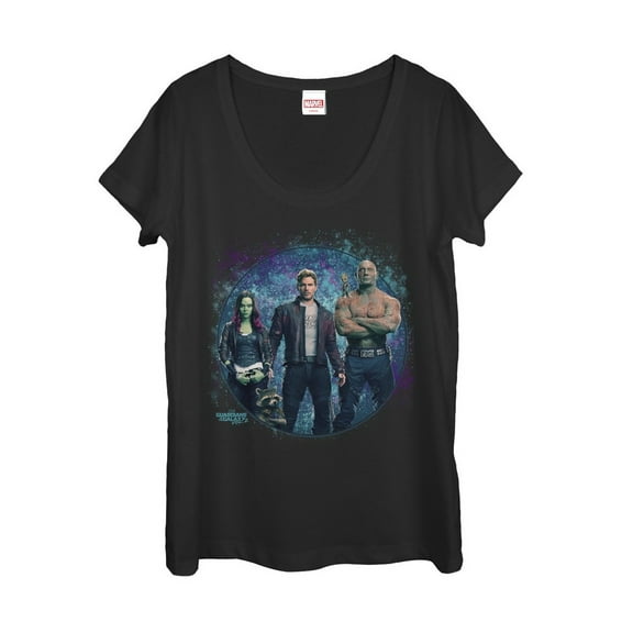 Women's Marvel Guardians of the Galaxy Vol. 2 Team Starry Sky Scoop Neck Black Large