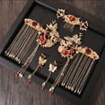 thumbnail image 4 of Sinyiin Bride Retro Chinese Style Hair Ornaments Tassel Women Wedding Headdress Earrings, 4 of 20