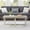 Weathered Gray and Beige, variant on FENGFAN Contemporary Rectangular Coffee Table Weathered Gray Beige Engineered Hardwood MDF Cross Base Living Room Tea Table