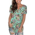 thumbnail image 2 of Traleubie Women's Plus Size Tunic Top Short Sleeve Henley T-Shirt Floral Casual Blouse for Female m-4x, 2 of 9