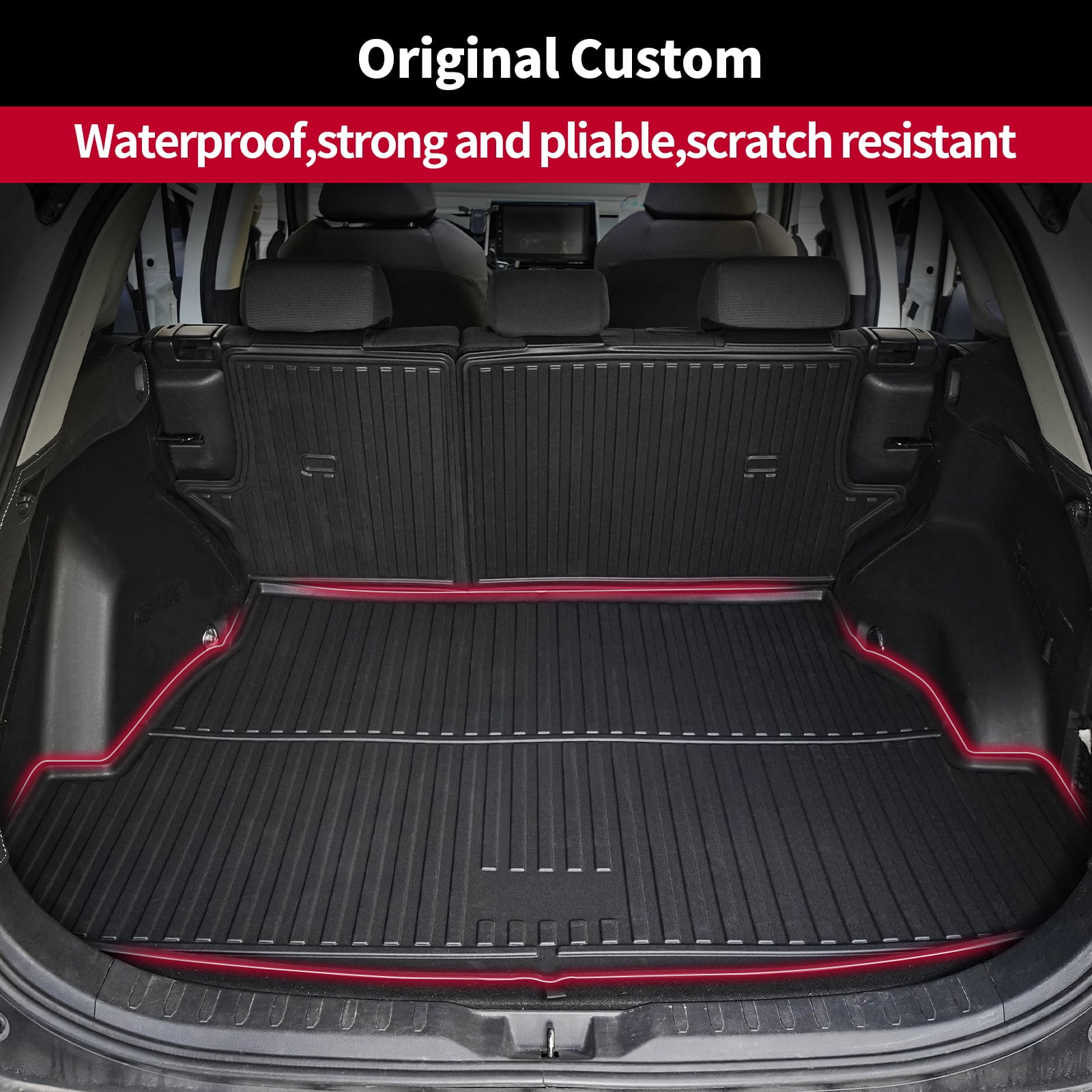 DIKSOAKR All Weather Floor Mats Cargo Liner Fit for 2022-2024 Hyundai Tucson TPE Rubber Liners Set Tucson Accessories All Season Guard Odorless Anti-Slip Floor Mats Cargo Liner