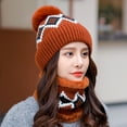 thumbnail image 4 of Womens Thermal Knit Hat with Scarf and Earmuffs Winter Warm Cycling Cap, 4 of 4