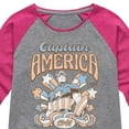 thumbnail image 3 of Marvel Captain America - Retro Stars and Stripes - Toddler and Youth Girls Shirt Tail Raglan, 3 of 5