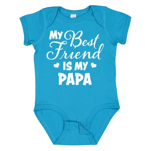Inktastic My Best Friend is My Papa with Hearts Boys or Girls Baby Bodysuit