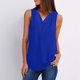 thumbnail image 1 of ICHUANYI Clearance Women's Summer Sleeveless Zip Casual Tunic V-Neck Rollable Blouse Tank Tops(Blue, L) ICHUANYI WER2023081401568, 1 of 7