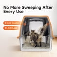 thumbnail image 3 of Extra Large Stainless Steel Litter Box With Lid  High Sided Enclosed Metal Cat Pan Dog Proof Front Entry Top Exit Odor Control Easy Clean Leak Includes Mat Scoop & Step Grey, 3 of 9